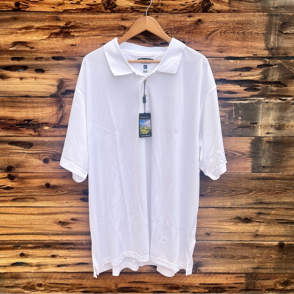 PEBBLE BEACH | NWT White Polo Shirt XXXXL